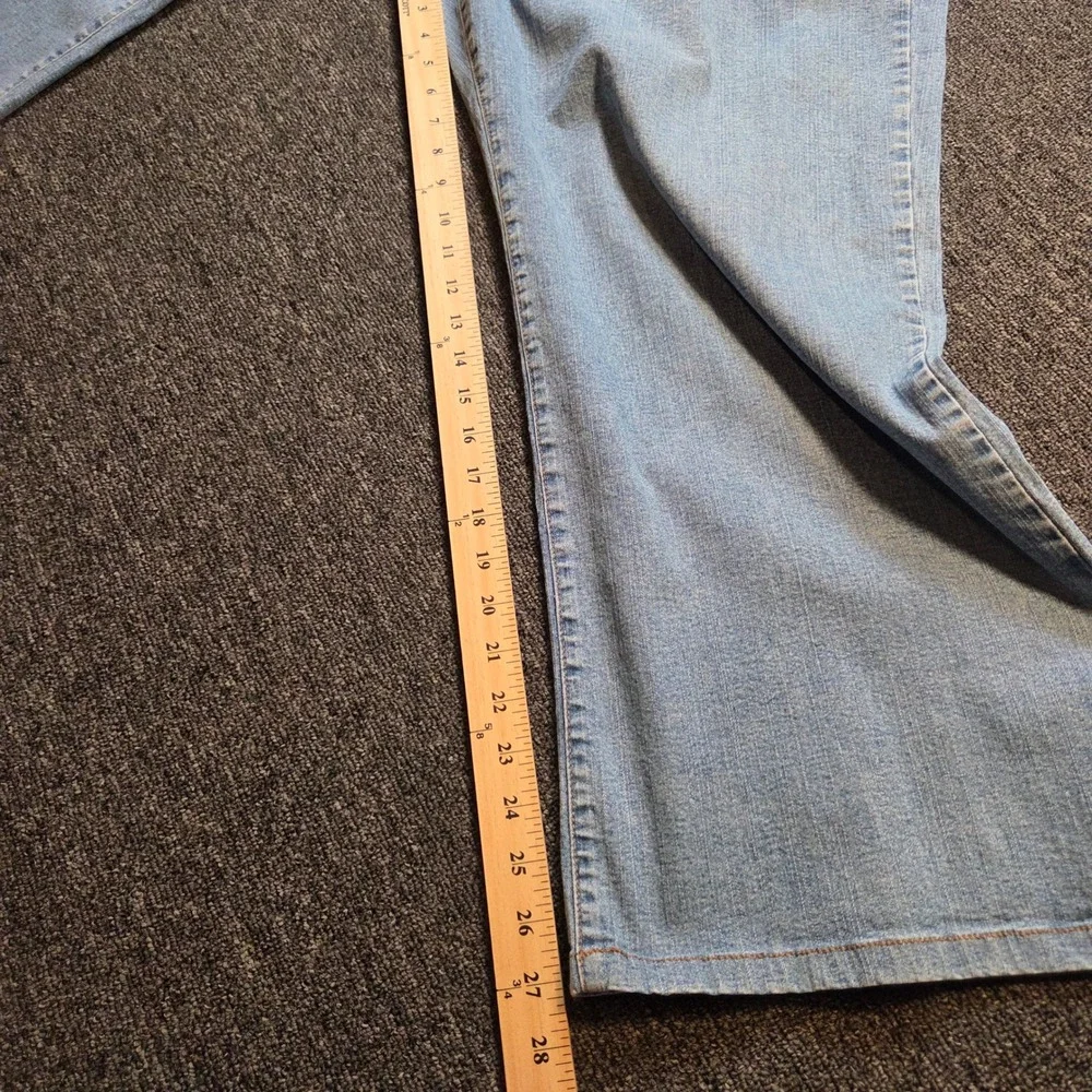 NYDJ Wide Leg Jeans Womens 24W Light Wash High Rise Stretch Denim Casual Classic